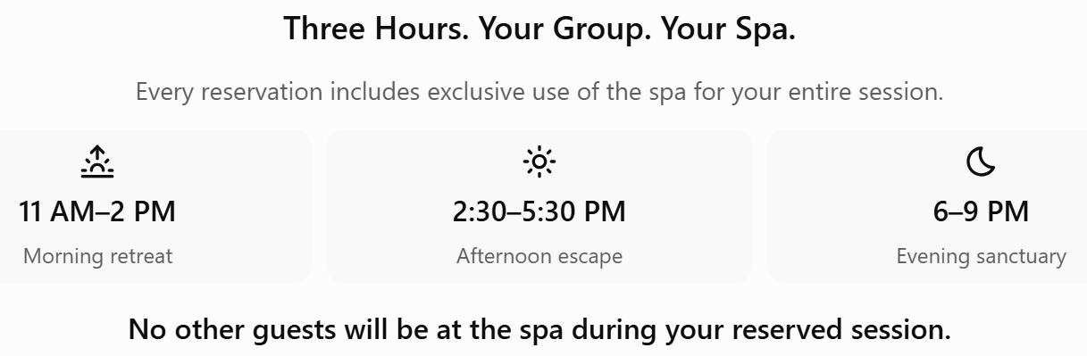 Private spa sessions at the wellness spa